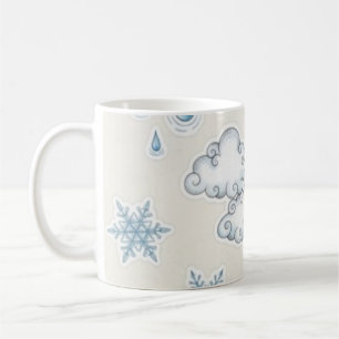 Whimsical Weather Icons – Sun Clouds Rain and Snow Coffee Mug
