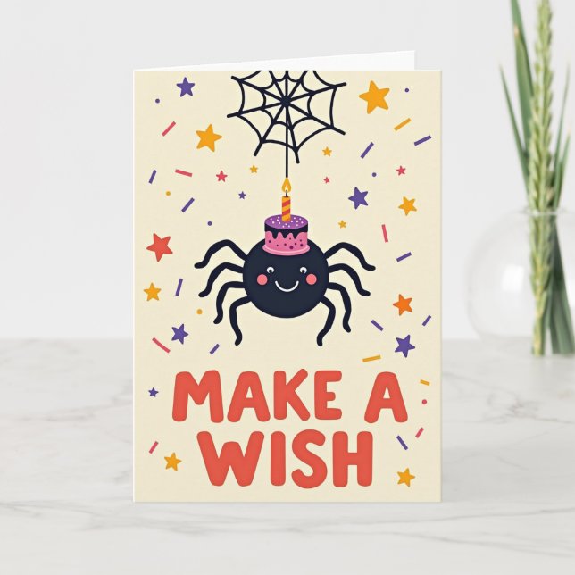 Whimsical Web Birthday Card (Front)