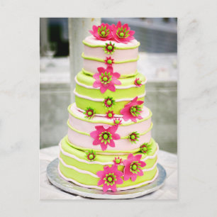 Whimsical Wedding Cake Postcard