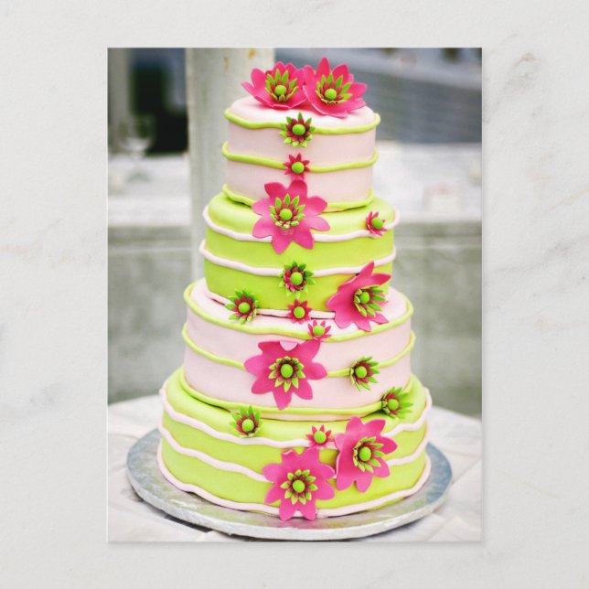 Whimsical Wedding Cake Postcard (Front)