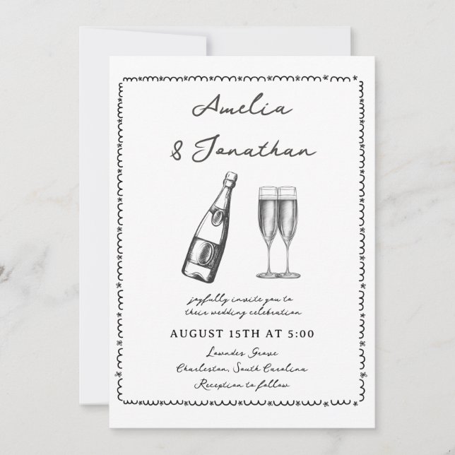 Whimsical Wedding Invitation (Front)
