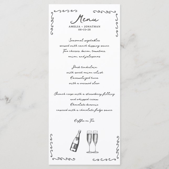 Whimsical Wedding Menu (Front)