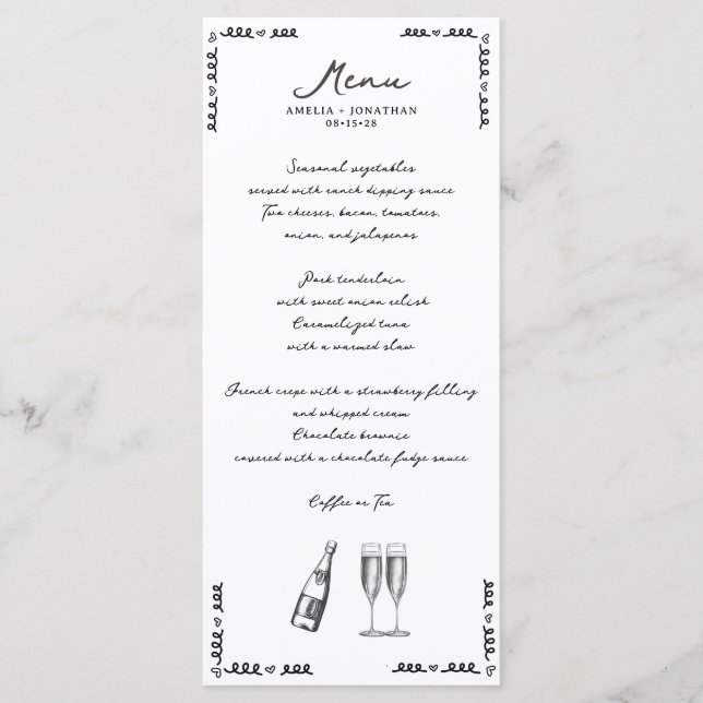 Whimsical Wedding Menu (Front)
