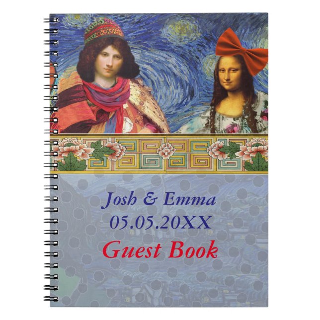 Whimsical Wedding Mona Lisa Guest Book (Front)