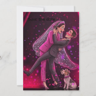 Whimsical Wedding Save the Date with CuInvitation Invitation