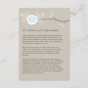 Whimsical Wedding Tree Branch Information Card