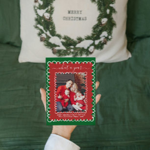 Whimsical What a Year Photo Collage Christmas Card