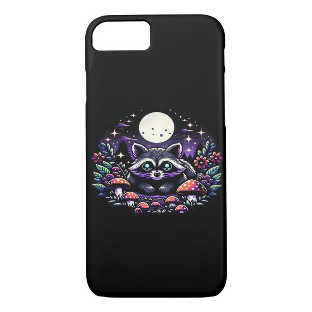 Whimsical Whimsigoth Racoon Under Moonlight Vinta Case-Mate iPhone Case (Back)