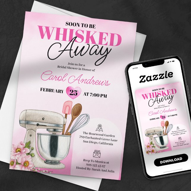 Whimsical Whisked Away Kitchen Bridal Shower Invitation (Creator Uploaded)