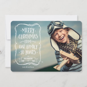 Whimsical White Christmas Greeting to You Holiday Card