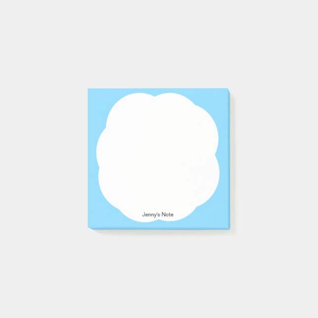 Whimsical White Cloud Blue Sky Minimal Modern  Post-it Notes (Front)