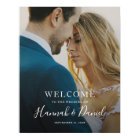 Whimsical White Modern Photo Wedding Welcome