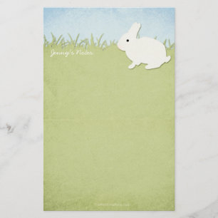 Whimsical White Rabbit Stationery