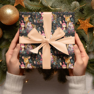 Whimsical Wild Animals Christmas Wrapping Paper