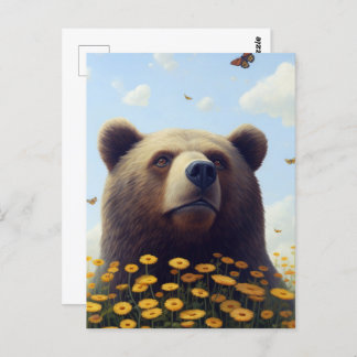 Whimsical Wilderness: The Bear’s Dreamy Dance with Postcard
