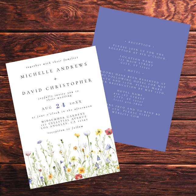 Whimsical Wildflower All in One Wedding Invitation (Creator Uploaded)