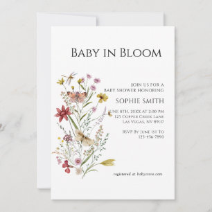 Whimsical Wildflower Baby In Bloom Invitation