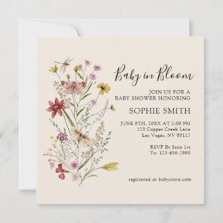 Whimsical Wildflower Baby In Bloom Invitation