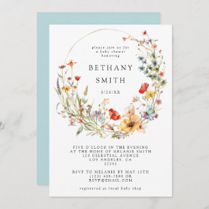 Whimsical Wildflower Baby Shower Invitation