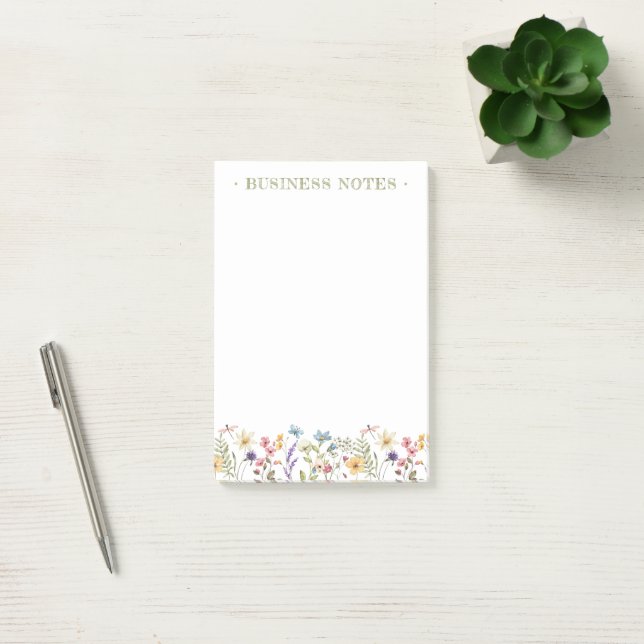 Whimsical Wildflower Bloom Colourful Spring Post-it Notes (Office)