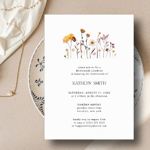 Whimsical Wildflower Boho Bridesmaids Luncheon Invitation