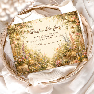 Whimsical Wildflower Boho Diaper Raffle Enclosure Card