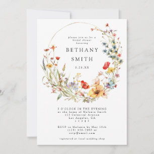 Whimsical Wildflower Bridal Shower Invitation