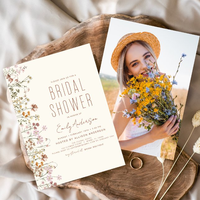 Whimsical Wildflower Bridal Shower Photo  Invitation (Creator Uploaded)