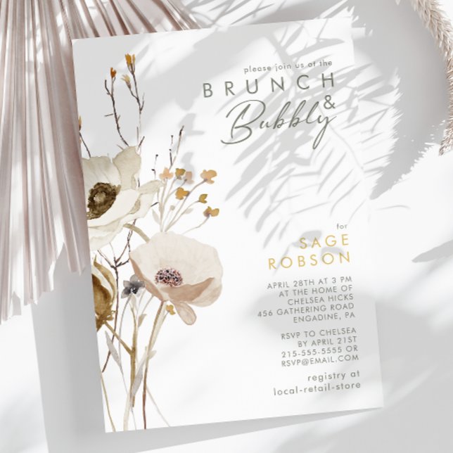 Whimsical Wildflower Brunch and Bubbly Invitation (Creator Uploaded)