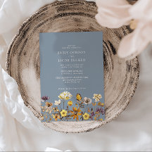 Whimsical Wildflower Dusty Blue Boho Wedding
