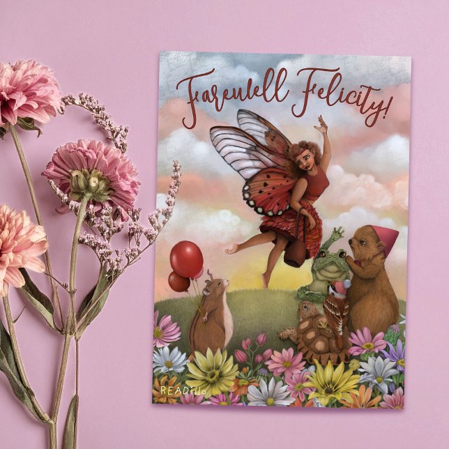 Whimsical Wildflower Fairy and Animals Farewell Card (Creator Uploaded)