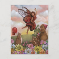 Whimsical Wildflower Fairy Goodbye Animal Friends