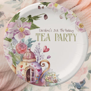 Whimsical Wildflower Fairytale Tea Party Paper Plate
