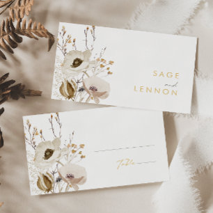 Whimsical Wildflower Flat Wedding Place Card