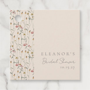 Whimsical Wildflower Floral Custom Bridal Shower Favour Tags