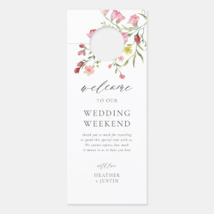 Whimsical Wildflower Garden Wedding Do Not Disturb Door Hanger