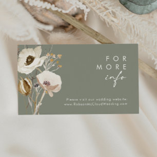 Whimsical Wildflower   I Sage Wedding Website Card