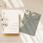 Whimsical Wildflower | Ivory All In One Wedding Invitation<br><div class="desc">This Whimsical Wildflower | Ivory all in one wedding invitation is perfect for your simple, elegant boho wedding. The modern rustic greenery accompanied by the minimalist watercolor wildflowers will help bring your vision to life! This design of pretty gold flowers, touches of bohemian sage green and purple is sure to...</div>