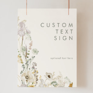 Whimsical Wildflower Ivory Cards and Gifts Custom Poster