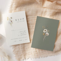 Whimsical Wildflower | Ivory Menu Choice RSVP Card