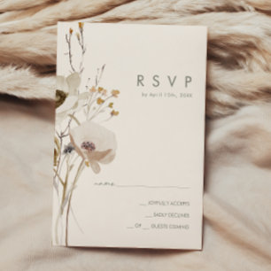 Whimsical Wildflower Ivory RSVP Card