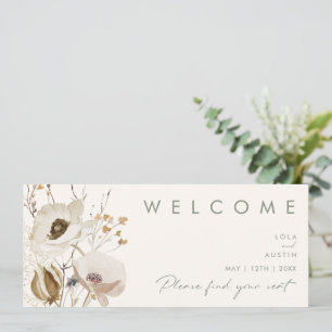 Whimsical Wildflower   Ivory Seating Chart Header