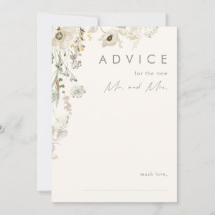 Whimsical Wildflower   Ivory Wedding Advice Card