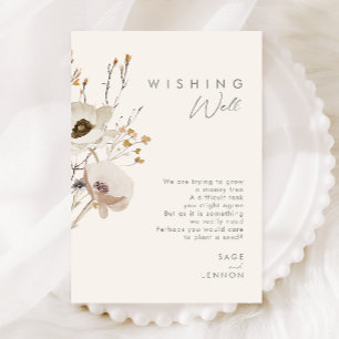 Whimsical Wildflower   Ivory Wedding Wishing Well  Enclosure Card