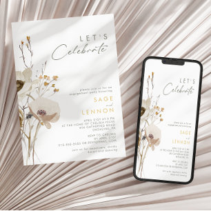 Whimsical Wildflower Let's Celebrate Invitation