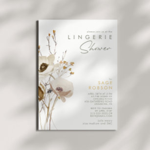 Whimsical Wildflower Lingerie Shower Invitation