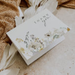 Whimsical Wildflower Meadow | Ivory Thank You Card<br><div class="desc">This Whimsical Wildflower Meadow | Ivory thank you card is perfect for your simple, elegant boho wedding. The modern rustic greenery accompanied by the minimalist watercolor wildflowers will help bring your vision to life! This design of pretty gold flowers, touches of bohemian sage green and purple is sure to complete...</div>