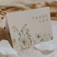 Whimsical Wildflower | Meadow Ivory Thank You Card