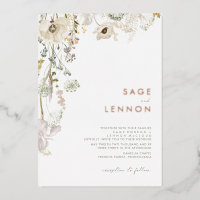 Whimsical Wildflower Meadow | Rose Gold Foil