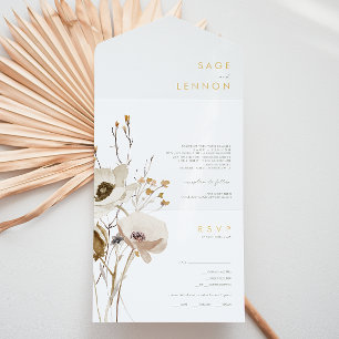 Whimsical Wildflower Meadow Seal And Send All In One Invitation